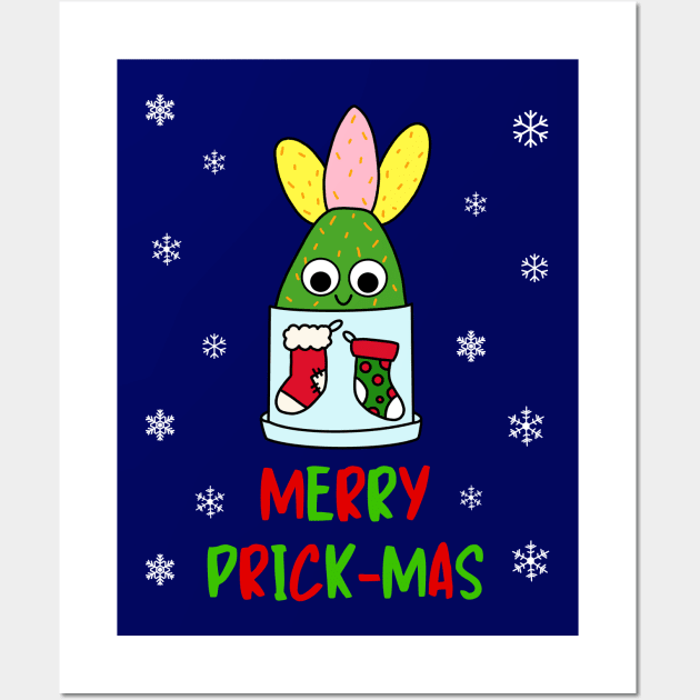 Merry Prick Mas - Hybrid Cactus In Christmas Themed Pot Wall Art by DreamCactus